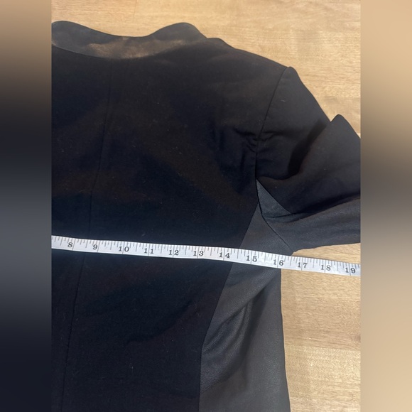 Theory Black faux leather-Trimmed blazer - Picture 8 of 8